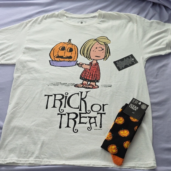 Peanuts Halloween Kids Costume T-Shirt - White and Orange - Picture 1 of 4